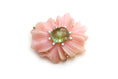 Load image into Gallery viewer, Natural Tourmaline Cushion Cab and Pink Opal Carving Flower 14K gold pendant front view - NFJSD-1313
