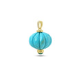 Load image into Gallery viewer, Natural Turquoise and Emerald 14K gold pendant close-up detail - NFJSD-1991