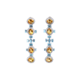 Load image into Gallery viewer, Natural Citrine and Aqua 18K gold earrings lifestyle shot - NFJSD-1825