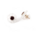 Load image into Gallery viewer, Natural Crystal Flower and Tourmaline 18K gold earrings top view - NFJSD-1850