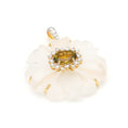 Load image into Gallery viewer, Natural Crystal Carving and Tourmaline 18K gold pendant back view - NFJSD-1734