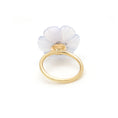 Load image into Gallery viewer, Natural Crystal Quartz Carving and Pink Tourmaline 14K gold ring close-up detail - NFJSD-1564
