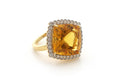 Load image into Gallery viewer, Natural Yellow Aquamarine Cushion Cut 14K gold ring front view - NFJSD-1324
