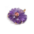 Load image into Gallery viewer, Natural Amethyst and Tourmaline 18K gold pendant top view - NFJSD-1697