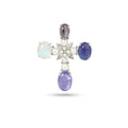 Load image into Gallery viewer, Natural Moonstone and Tanzanite 14K gold pendant back view - NFJSD-1866