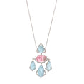 Load image into Gallery viewer, Natural Aqua and Tourmaline 18K gold necklace top view - NFJSD-1679