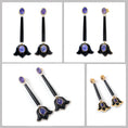 Load image into Gallery viewer, Natural Black Onyx and Tanzanite 18K gold earrings side angle - NFJSD-1834