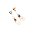 Load image into Gallery viewer, Natural Crystal and Tourmaline 14K gold earrings back view - NFJSD-1829