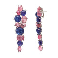 Load image into Gallery viewer, Natural Tourmaline and Tanzanite 18K gold earrings front view - NFJSD-1739