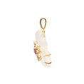 Load image into Gallery viewer, Natural Crystal Carving and Tourmaline 18K gold pendant top view - NFJSD-1708