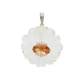 Load image into Gallery viewer, Natural Crystal Carving and Tourmaline 18K gold pendant front view - NFJSD-1711