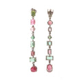 Load image into Gallery viewer, Natural Tourmaline 18K gold earrings close-up detail - NFJSD-1740