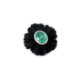 Load image into Gallery viewer, Natural Black Onyx and Emerald 18K gold pendant back view - NFJSD-1852