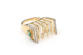 Load image into Gallery viewer, Natural Crystal Carving and Emerald Oval Cut 14K gold ring front view - NFJSD-1144
