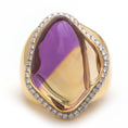 Load image into Gallery viewer, Natural Ametrine Organic Tumble 14K gold ring back view - NFJSD-1157