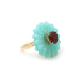 Load image into Gallery viewer, Natural Amazonite and Pink Tourmaline 14K gold ring top view - NFJSD-1560