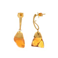 Load image into Gallery viewer, Natural Fire Opal 18K gold earrings top view - NFJSD-1474