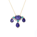 Load image into Gallery viewer, Natural Turquoise and Tanzanite 18K gold necklace top view - NFJSD-1751
