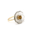 Load image into Gallery viewer, Natural Crystal Carving and Yellow Tourmaline 14K gold ring side angle - NFJSD-1557