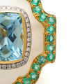 Load image into Gallery viewer, Natural Crystal and Aquamarine 18K gold ring close-up detail - NFJSD-1596