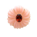 Load image into Gallery viewer, Natural Pink Opal and Tourmaline 14K gold pendant top view - NFJSD-1744