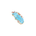 Load image into Gallery viewer, Natural Swiss Blue Topaz Carving Seahorse and Pearl Smooth Balls 14K gold brooch back view - NFJSD-1181