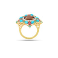 Load image into Gallery viewer, Natural Rubellite and Mix Tourmaline 18K gold ring front view - NFJSD-1628
