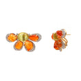 Load image into Gallery viewer, Natural Opal and Tourmaline 18K gold earrings side angle - NFJSD-1704