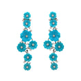 Load image into Gallery viewer, Natural Turquoise 18K gold earrings front view - NFJSD-1603