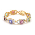 Load image into Gallery viewer, Natural Mix Stone 18K gold bracelet back view - NFJSD-1737