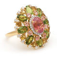 Load image into Gallery viewer, Natural Tourmaline Mix Cut 14K gold ring side angle - NFJSD-1153