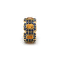 Load image into Gallery viewer, Natural Citrine and Blue Sapphire 18K gold ring top view - NFJSD-1671