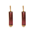 Load image into Gallery viewer, Natural Pink Tourmaline 18K gold earrings back view - NFJSD-1619
