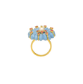 Load image into Gallery viewer, Natural Blue Opal and Pearl 14K gold ring close-up detail - NFJSD-1804
