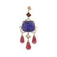 Load image into Gallery viewer, Natural Tourmaline and Tanzanite 18K gold pendant back view - NFJSD-1464