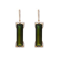 Load image into Gallery viewer, Natural Mix Tourmaline 18K gold earrings back view - NFJSD-1614