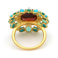 Load image into Gallery viewer, Natural Emerald and Rubylite 18K gold ring side angle - NFJSD-1654