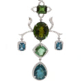 Load image into Gallery viewer, Natural LBT and Tourmaline 18K gold earrings side angle - NFJSD-1724