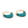 Load image into Gallery viewer, Natural Turquoise 18K gold earrings close-up detail - NFJSD-1686