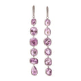 Load image into Gallery viewer, Natural Kunzite 18K gold earrings back view - NFJSD-1663