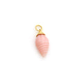 Load image into Gallery viewer, Natural Pink Opal Fancy carving 14K gold charm top view - NFJSD-1331