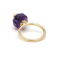 Load image into Gallery viewer, Natural Amethyst and Emerald 14K gold ring top view - NFJSD-1681