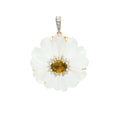 Load image into Gallery viewer, Natural Crystal Carving and Tourmaline 18K gold pendant side angle - NFJSD-1734
