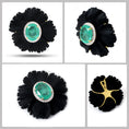 Load image into Gallery viewer, Natural Black Onyx and Emerald 18K gold pendant side angle - NFJSD-1852