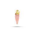 Load image into Gallery viewer, Natural Pink Opal Carving Spiral Shall 14K gold charm front view - NFJSD-1339