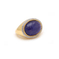 Load image into Gallery viewer, Natural Tanzanite 18K gold ring top view - NFJSD-1545
