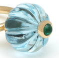 Load image into Gallery viewer, Natural Swiss Blue Topaz and Emerald 14K gold ring side angle - NFJSD-1684