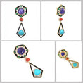 Load image into Gallery viewer, Natural Black Onyx and Coral 18K gold pendant close-up detail - NFJSD-1821