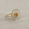 Load image into Gallery viewer, Natural Crystal Carving and Yellow Tourmaline 14K gold ring back view - NFJSD-1557