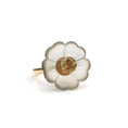 Load image into Gallery viewer, Natural Crystal Carving and Yellow Tourmaline 14K gold ring front view - NFJSD-1551